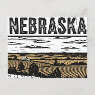 Distressed Grunge Nebraska Postcard