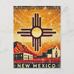 Distressed Grunge New Mexico  Postcard