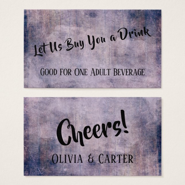 Distressed Grunge Rustic Vintage Drink Tickets (Front & Back)