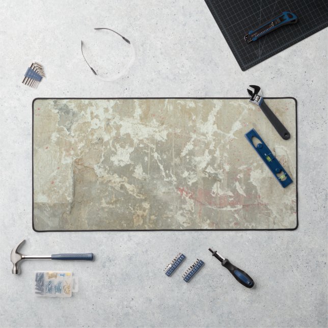    Distressed Grunge Scratched Rock Texture Unique Desk Mat (Workstation)