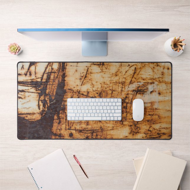     Distressed Grunge Scratched Rust Texture Brown Desk Mat (Office 1)