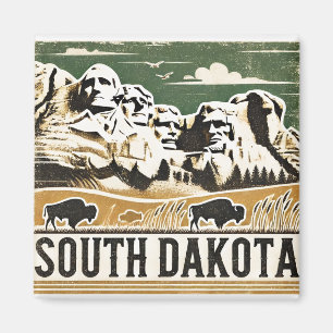 Distressed Grunge South Dakota Magnet