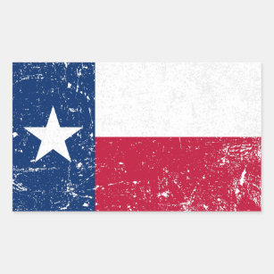 Distressed Grunge Texas Flag Rectangular Sticker