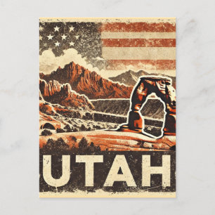 Distressed Grunge Utah Postcard