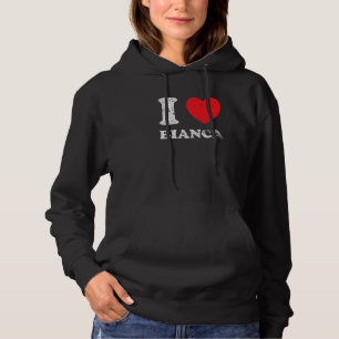 Distressed Grunge Worn Out Style I Love Bianca Hoodie