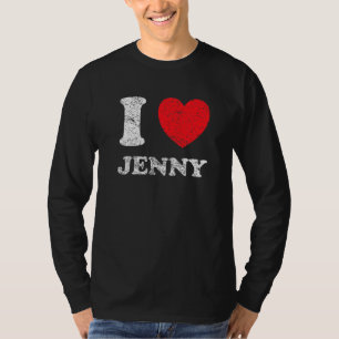 Distressed Grunge Worn Out Style I Love Jenny T-Shirt