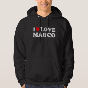 Distressed Grunge Worn Out Style I Love Marco Hoodie