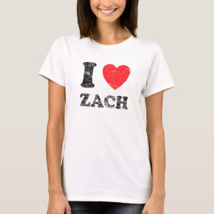 Distressed Grunge Worn Out Style I Love Zach T-Shirt