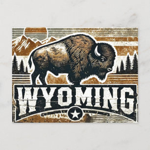 Distressed Grunge Wyoming  Postcard