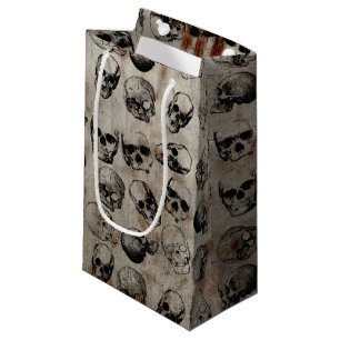 Distressed Halloween Vintage Skulls Small Gift Bag