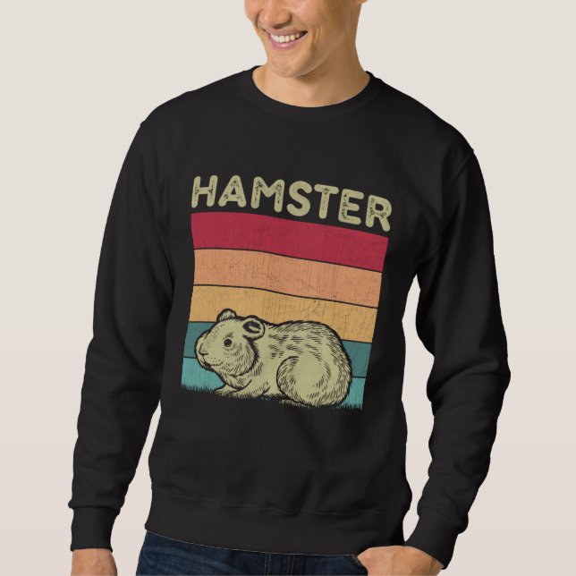 Distressed Hamster  Boys Girls Retro Style Hamster Sweatshirt (Front)