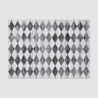 Distressed Harlequin Black and White Diamond