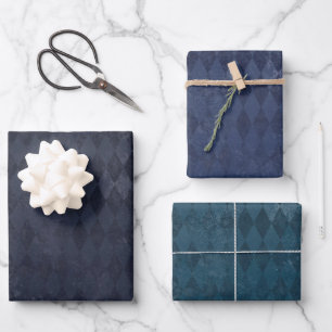 Distressed Harlequin Pattern Wrapping Paper Sheet