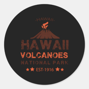 Distressed Hawaii Volcanoes National Park Classic Round Sticker