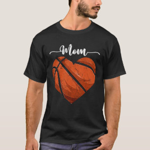 Distressed Heart Basketball Mom Heart Cute Mother  T-Shirt