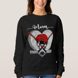 Distressed Heart Hockey Mom Heart Cute Mother s Da Sweatshirt