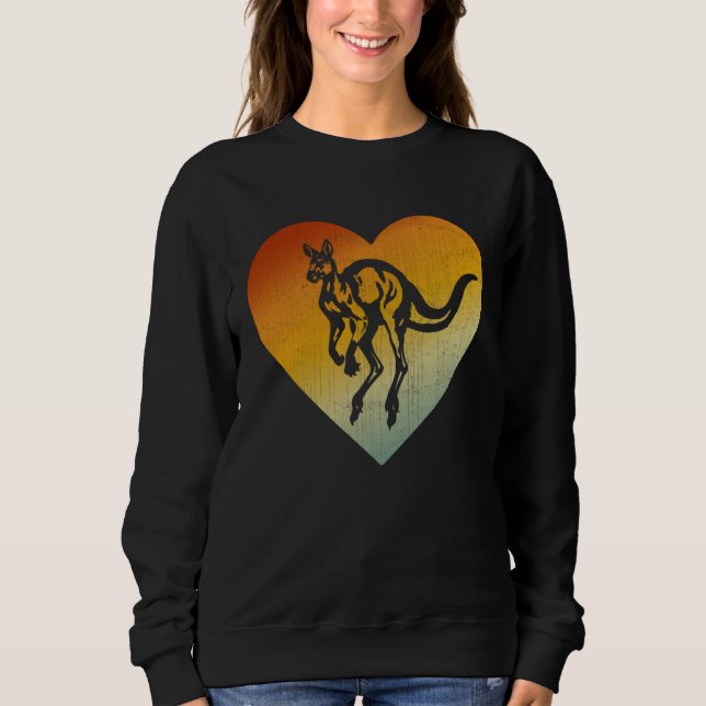 Distressed Heart Retro Style Men Women Kangaroo Sweatshirt (Front)
