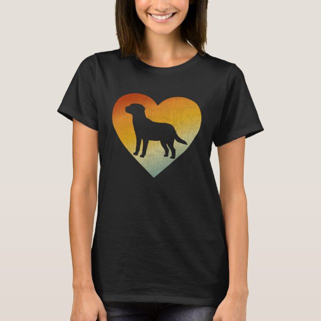 Distressed Heart Retro Style Men Women Labrador Do T-Shirt (Front)