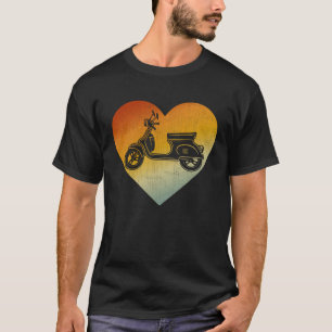 Distressed Heart Retro Style Men Women Scooters T-Shirt