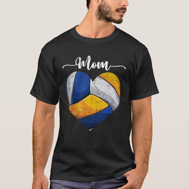 Distressed Heart Volleyball Mom Heart Cute Mother  T-Shirt (Front)