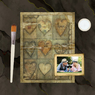 Distressed Hearts Scrapbook Paper