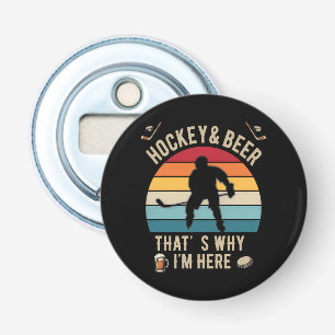 Distressed Hockey and Beer Pun Hockey Bottle Opener
