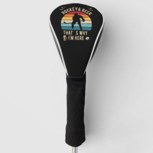 Distressed Hockey and Beer Pun Hockey Golf Head Cover