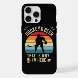 Distressed Hockey and Beer Pun Hockey iPhone 15 Pro Max Case