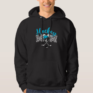 Distressed Hockey Heart Hockey Mom Mother s Day Hoodie