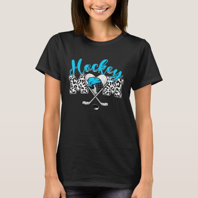 Distressed Hockey Heart Hockey Mom Mother s Day T-Shirt (Front)