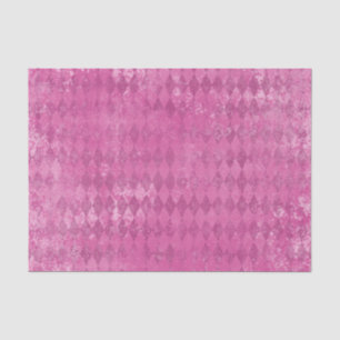 Distressed Hot Pink Harlequin Diamond Tissue Paper