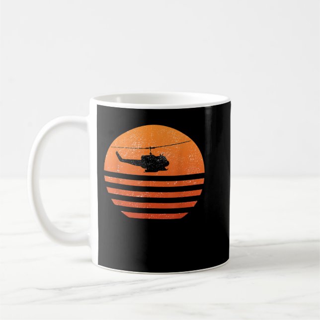 Distressed Huey Helicopter UH-1 Vietnam War Vetera Coffee Mug (Left)