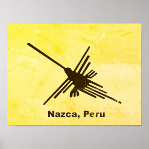 Distressed Hummingbird Nazca, Peru Poster