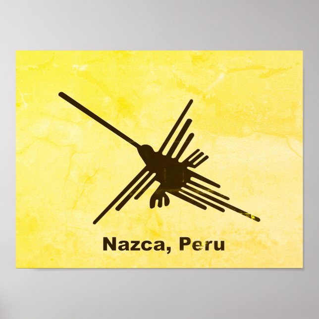 Distressed Hummingbird Nazca, Peru Poster (Front)