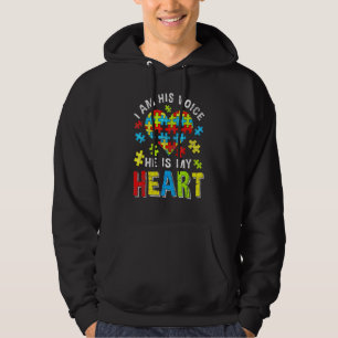Distressed I Am His Voice He Is My Heart Autism Aw Hoodie