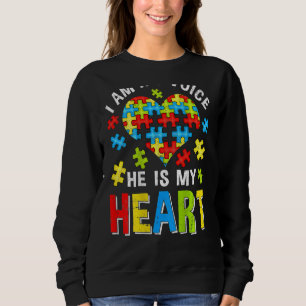 Distressed I Am His Voice He Is My Heart Autism Aw Sweatshirt
