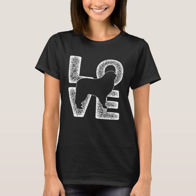Distressed I Love My Great Pyrenees Dog  Theme T-Shirt (Front)