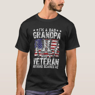 Distressed I'm A Dad Grandpa Veteran Father's Day T-Shirt
