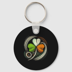 Distressed Ireland Flag Shamrock Irish Flags Vinta Key Ring