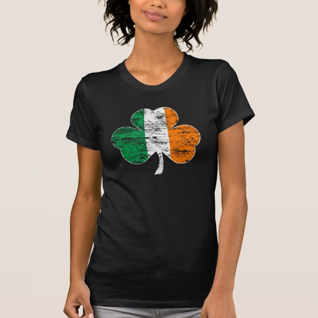 Distressed Irish Flag Shamrock Heavy Tank Top (Front)