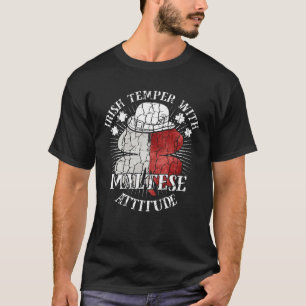 Distressed Irish Maltese Attitude Patriotic Shamro T-Shirt