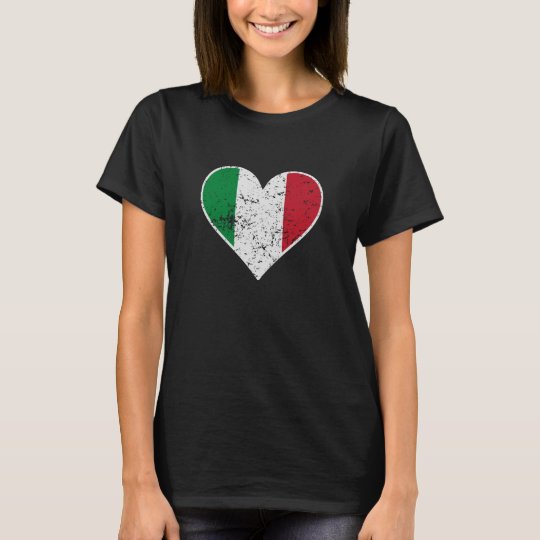 Distressed Italian Flag Heart T-Shirt