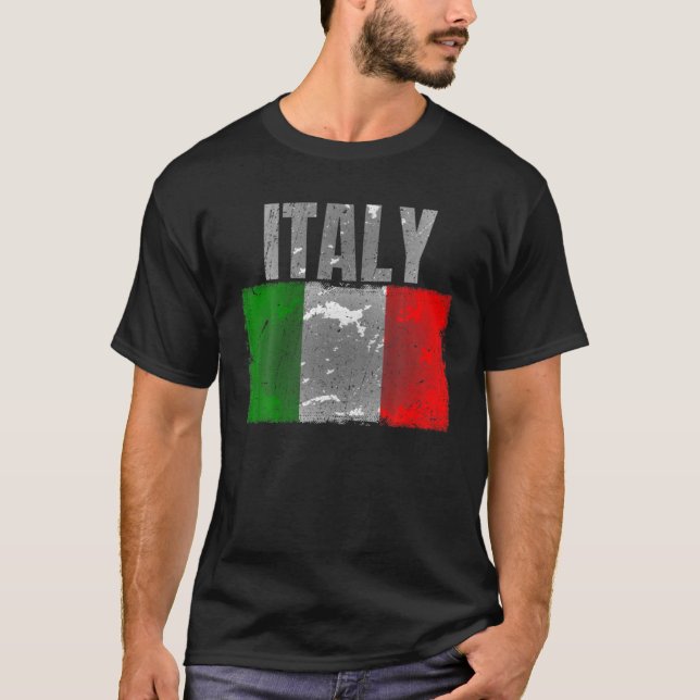 Distressed Italy Flag Graphic For Men Women Italia T-Shirt (Front)