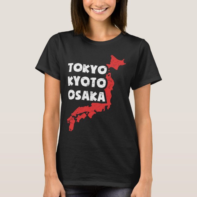Distressed Japanese City of Osaka T-Shirt (Front)