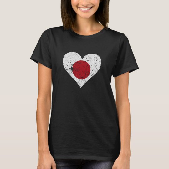 Distressed Japanese Flag Heart T-Shirt