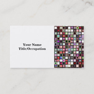 Distressed Jewel Tones Textured Tiles Pattern Business Card