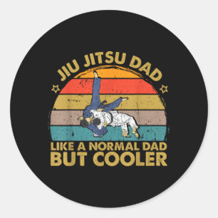 distressed Jiu-Jitsu Dad quote Men Father retro Classic Round Sticker