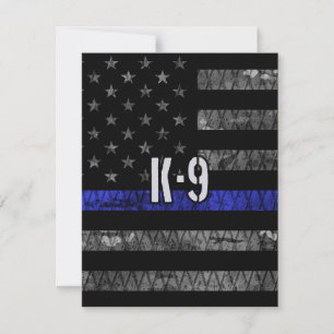 Distressed K-9 Unit Police Flag Thank You Card