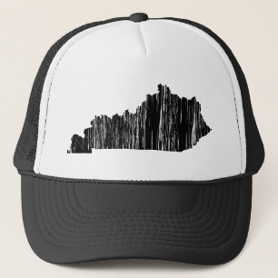 Distressed Kentucky State Outline Trucker Hat