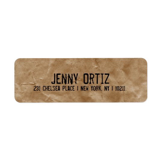 Distressed Kraft Paper Return Address Labels